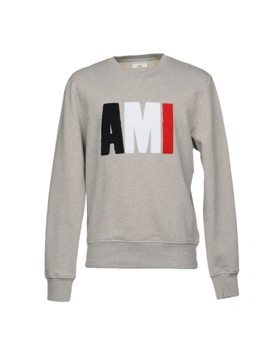Shop Ami Alexandre Mattiussi Sweatshirts In Light Grey