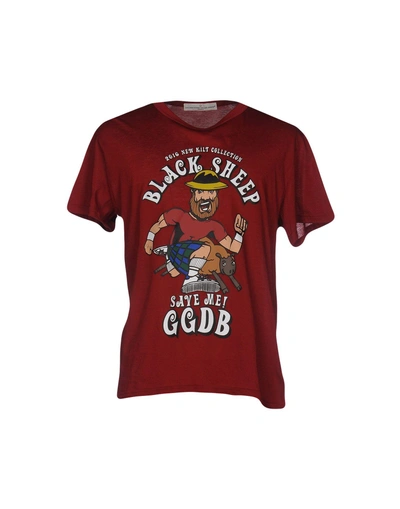 Shop Golden Goose T-shirts In Maroon