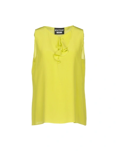 Shop Boutique Moschino Tops In Acid Green