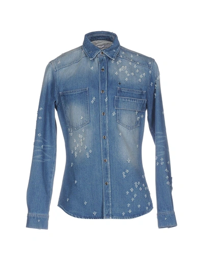 Shop Givenchy Denim Shirts In Blue