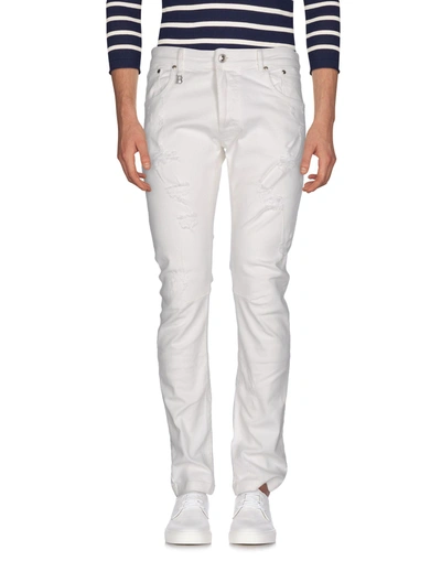 Shop Pierre Balmain Denim Pants In Ivory