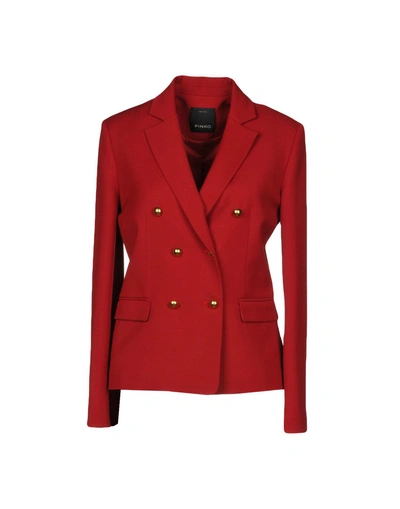 Shop Pinko Woman Suit Jacket Red Size 8 Virgin Wool, Viscose, Elastane