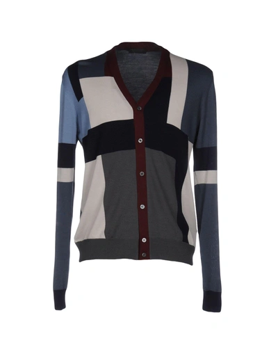 Shop Prada Cardigan In Slate Blue