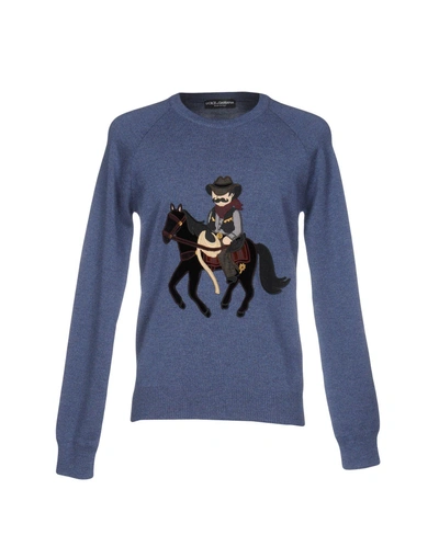 Shop Dolce & Gabbana Sweater In Pastel Blue