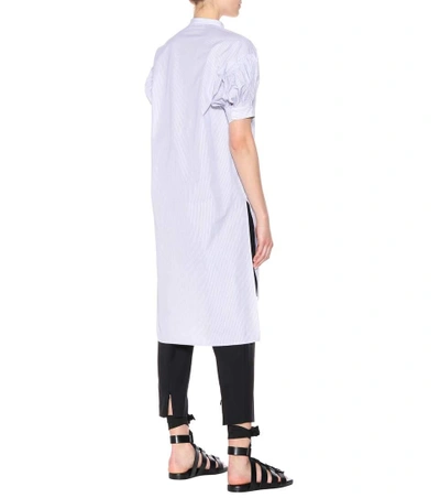 Shop Jil Sander Striped Cotton Dress In Blue