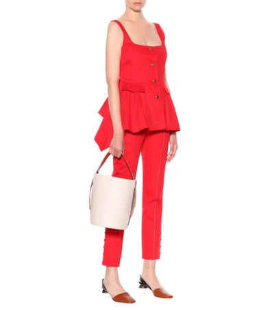 Shop Rosie Assoulin Junk In The Trunk Cotton Top In Red