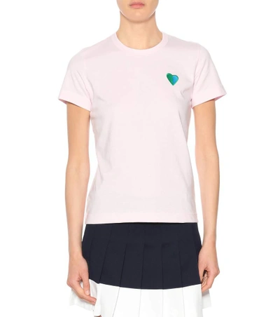 Shop Tory Sport Cotton-blend T-shirt In Pink