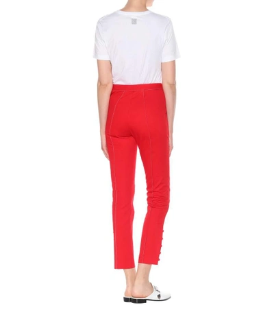 Shop Rosie Assoulin Oboe Cropped Cotton Trousers In Red