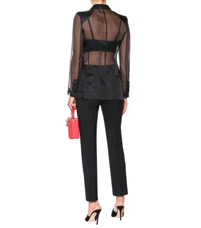 Shop Dolce & Gabbana Silk Organza Blazer In Eero