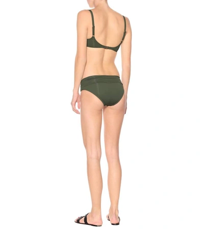 Shop Melissa Odabash Bel Air Striped Bikini Top In Green