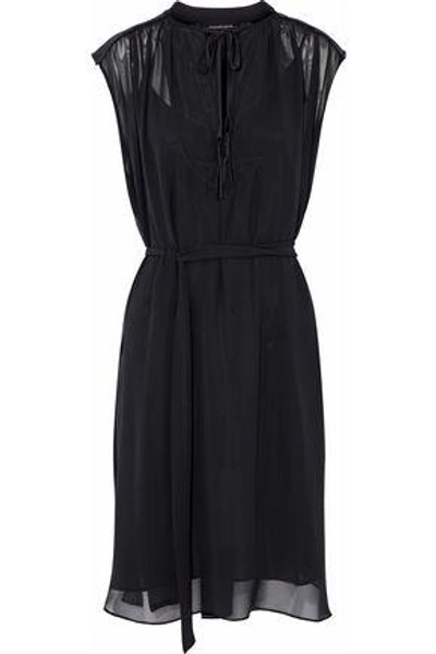 Shop By Malene Birger Woman Bolisma Satin-trimmed Chiffon Dress Black