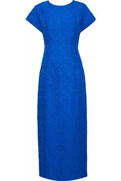 Shop Diane Von Furstenberg Woman Jacquard Midi Dress Bright Blue