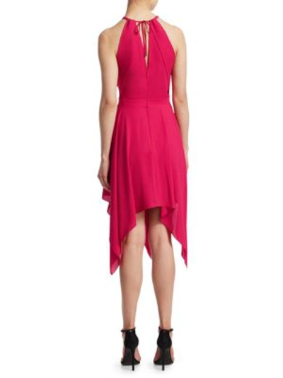 Shop Halston Heritage Beaded Halter Dress In Carnation