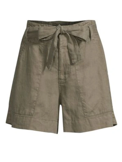 Shop Joie Daynna Linen Shorts In Jungle