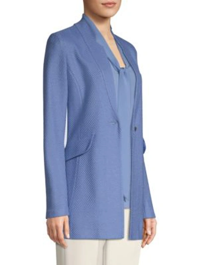 Shop St John Women's Knit Tweed Jacket In Blue