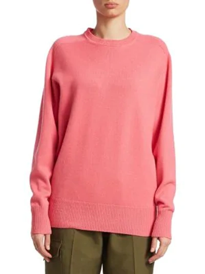 Shop Victoria Beckham Oversize Cashmere Crewneck Sweater In Bubblegum