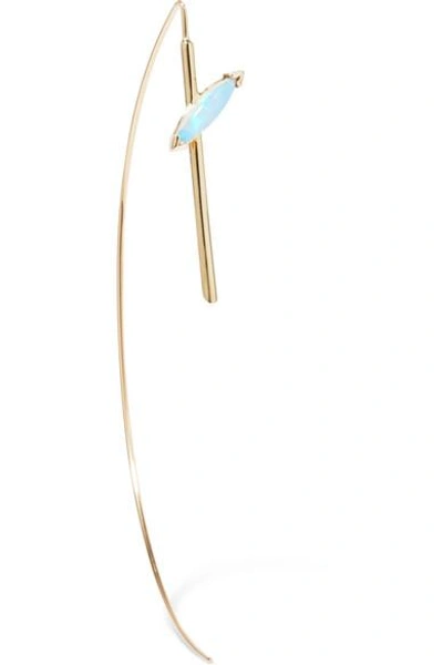 Shop Wwake Sky 14-karat Gold Opal Earring In Blue