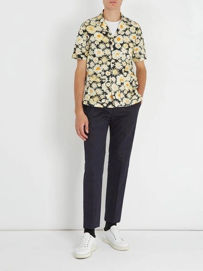 Burberry Camp-collar Daisy-print Cotton-poplin Shirt In Cream | ModeSens