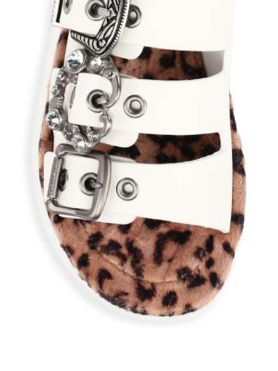 Shop Marc Jacobs Emerson Crystal Buckle Wedge Slide In White Multi