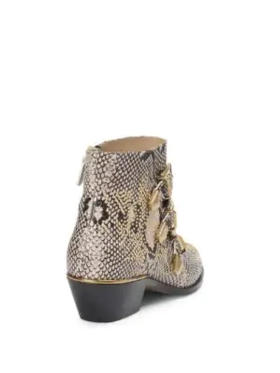 Shop Chloé Susanna Python Leather Ankle Boots In Multi