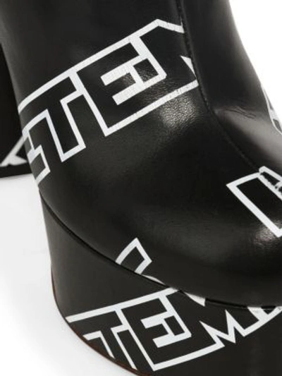 Shop Vetements Printed Leather Platform Boots In Black White