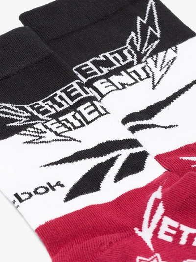 Shop Vetements Black, Red And White X Reebok Socks