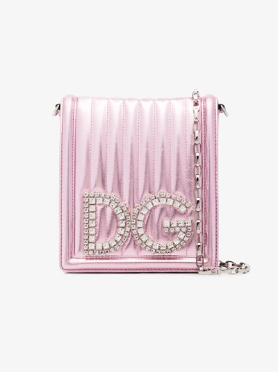 Shop Dolce & Gabbana Dg Girls Crossbody Bag In Pink&purple