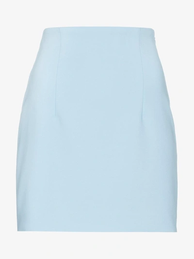 Shop Off-white Fitted Mini Skirt In Blue