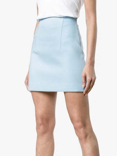 Shop Off-white Fitted Mini Skirt In Blue