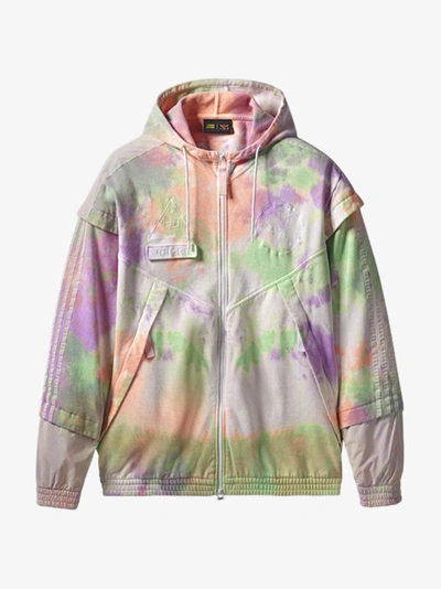 Shop Adidas Originals By Pharrell Williams Adidas By Pharrell Williams Pastel Print Zipped Jacket In Red