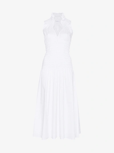 Shop Beaufille Daphne Cotton Midi Dress In White