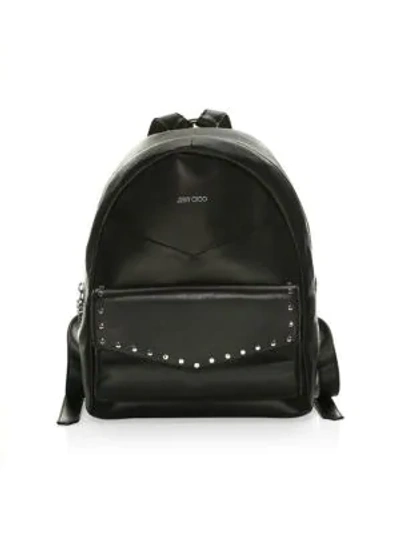 Shop Jimmy Choo Cassie Leather Backpack In Black