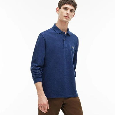 Shop Lacoste Men's Long Sleeve Piqué Polo Shirt In Anchor