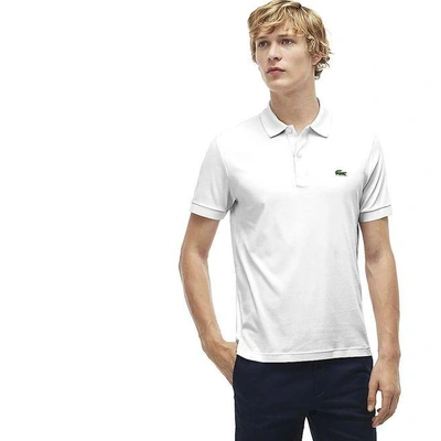 Shop Lacoste Men's Regular Fit Pima Cotton Interlock Polo In White