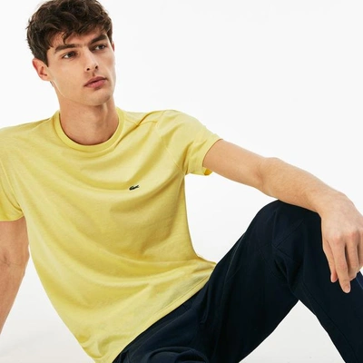 Shop Lacoste Monochrome Cotton Pima Jersey Crew Neck T-shirt - 4xl - 9 In Yellow