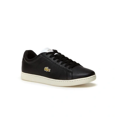Shop Lacoste Men's Carnaby Evo Leather Sneakers In Black/white