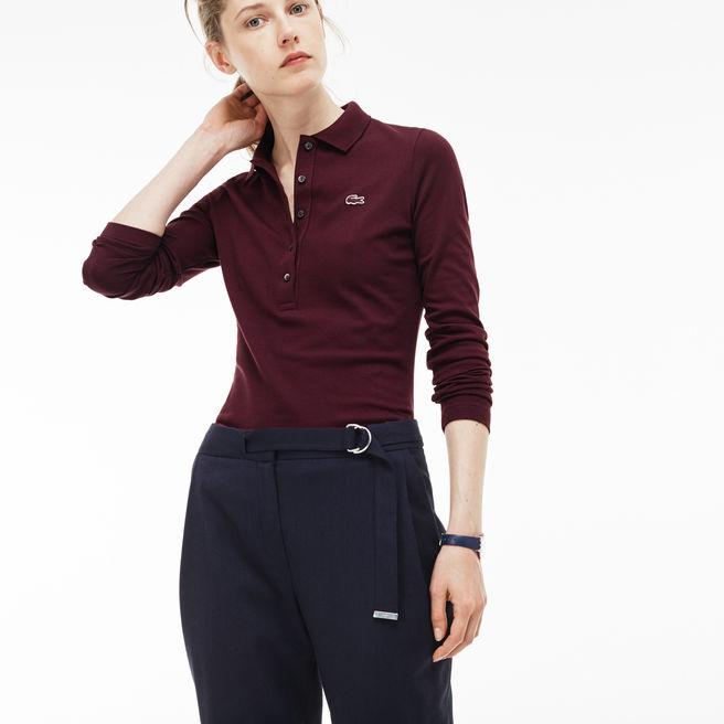 women's lacoste slim fit stretch mini piqué polo shirt