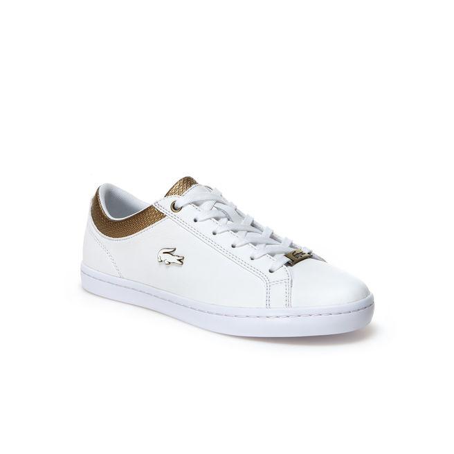 lacoste women's white leather sneakers