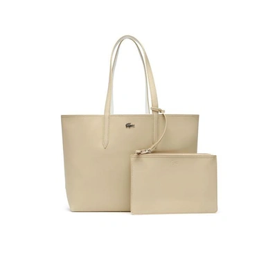 Lacoste Women's Anna Reversible Bicolor Tote Bag In Warm Sand Marshmallow |  ModeSens