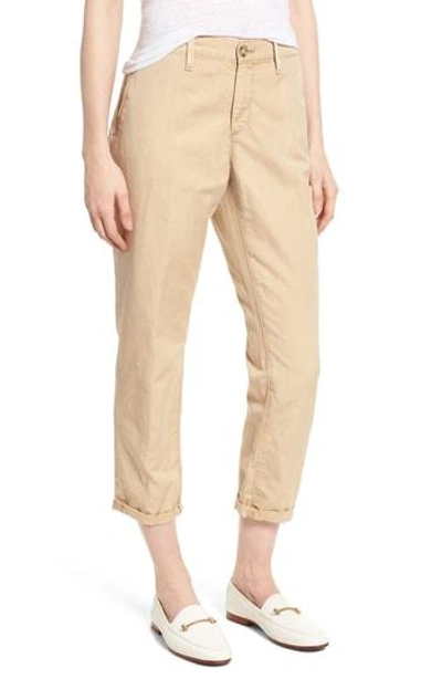 Shop Ag Caden Crop Twill Trousers In Sulfur Sand Dune