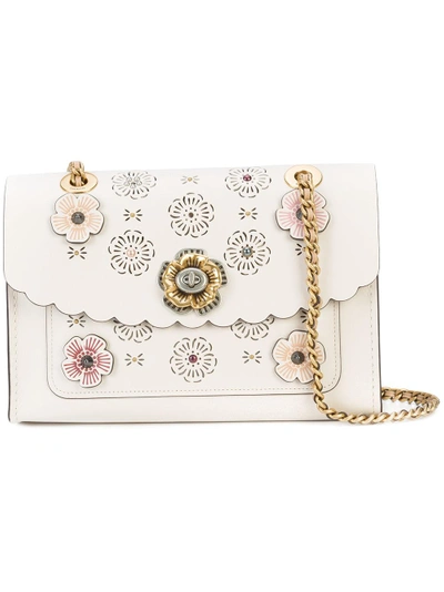 Shop Coach Tea Rose Parker Shoulder Bag - White