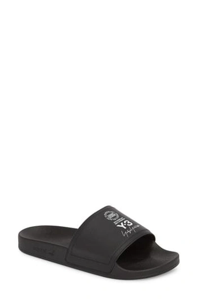 Shop Y-3 X Adidas Adilette Slide Sandal In Black / White