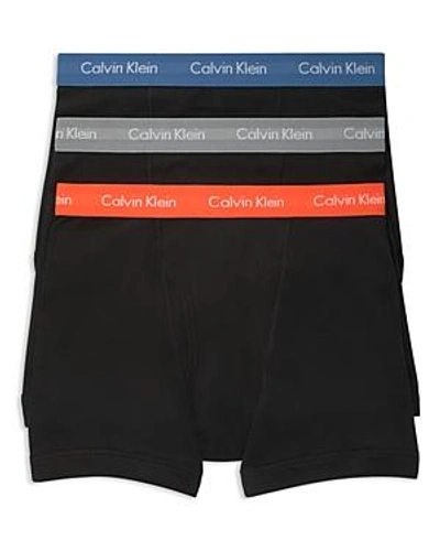 Shop Calvin Klein Classic Boxer Briefs, Pack Of 3 In Black Orange/blue/gray