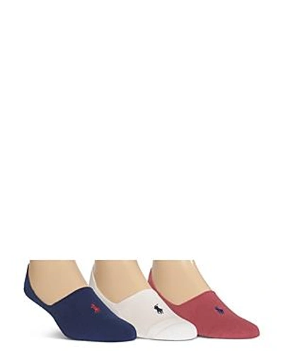 Shop Polo Ralph Lauren Sport Liner Socks, Pack Of 3 In Red/white/blue