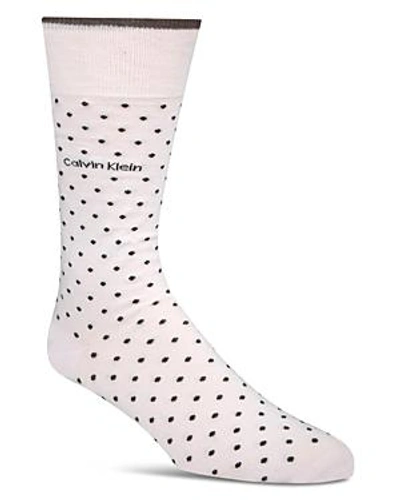 Shop Calvin Klein Giza Pin Dot Socks In White/black