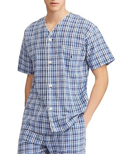 Shop Polo Ralph Lauren Plaid Pajama Top In Blue