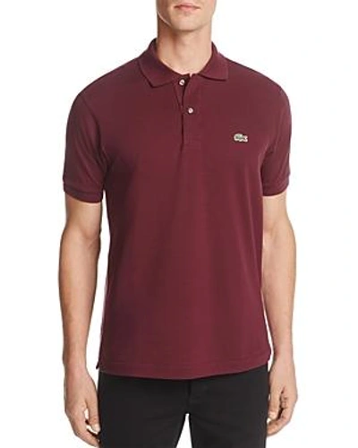 Shop Lacoste Classic Cotton Pique Regular Fit Polo Shirt In Vendage Red