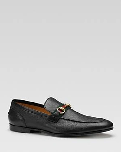 Shop Gucci Elanor Harness Over Web Loafers In Black