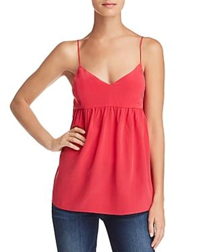 Shop 7 For All Mankind Babydoll Silk Camisole Top In Hot Pink