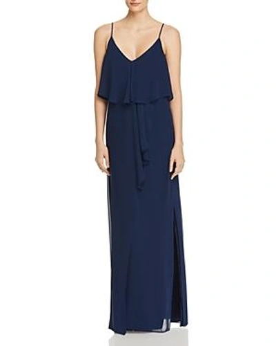 Shop Laundry By Shelli Segal Tiered Chiffon Gown In Midnight
